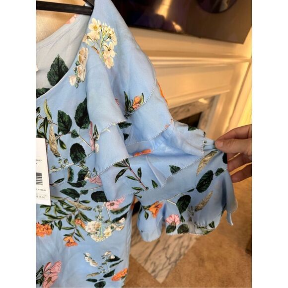 Parker NWT Womens Floral One Shoulder Blouse Size - Picture 4 of 9